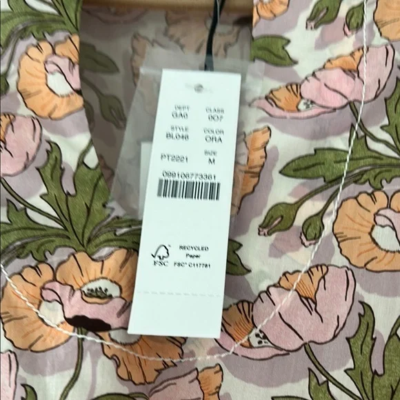 2 NWT Jcrew/Liberty of London size M Floral Pink and Green Women's Top - Picture 4 of 11
